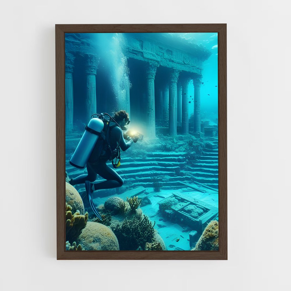 Poster La Cité Engloutie – affiche Plongeon depuis une plateforme (vue 5)